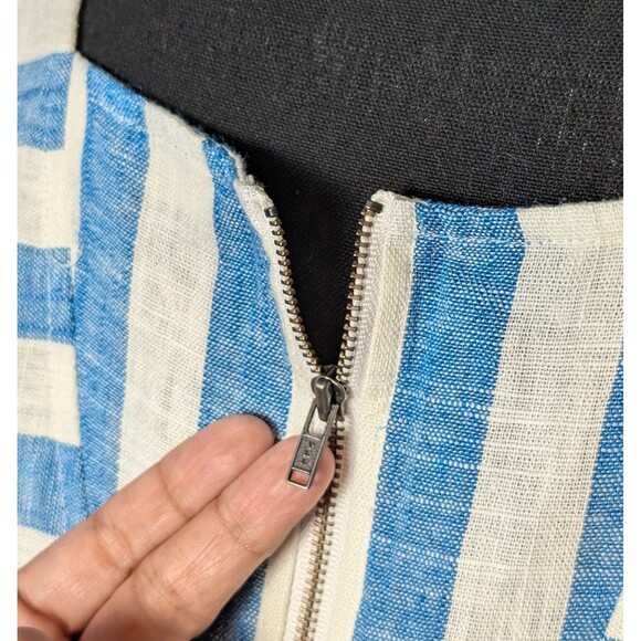 Soft Surroundings Size M Petite Sunset Tunic Blouse Linen Blend Striped Coastal - Picture 7 of 11